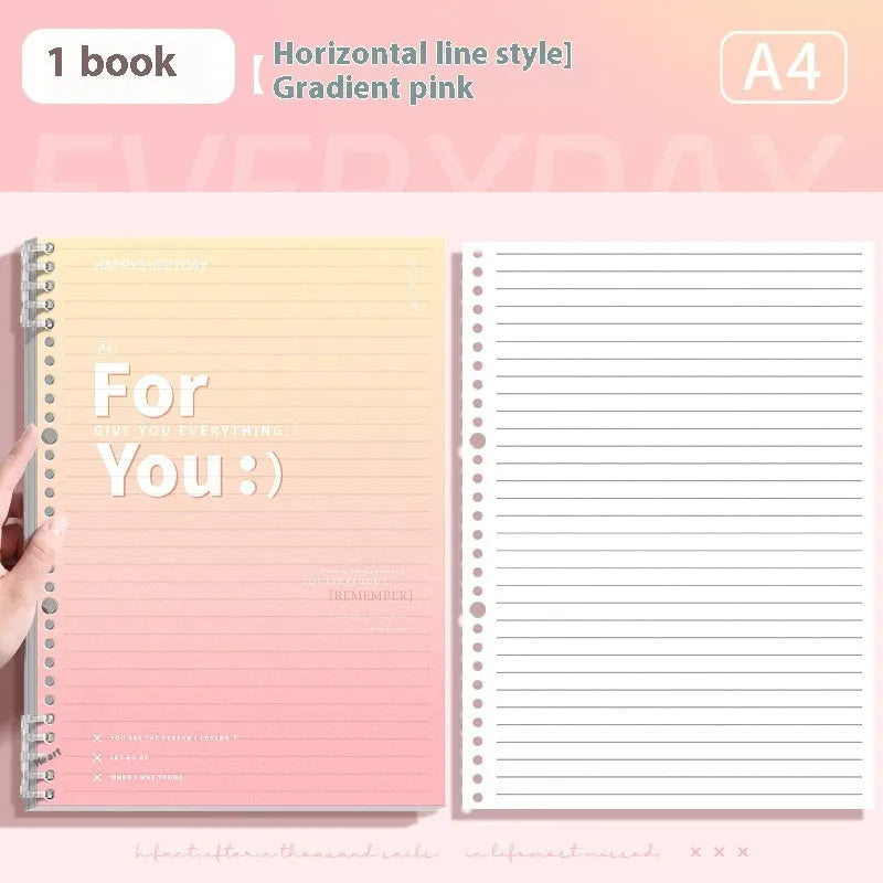 Removable coil gradient notepad with PP cover in multiple colour options
