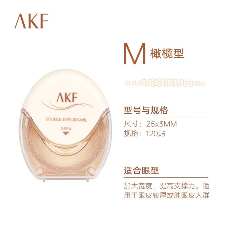 Roll of transparent lace-patterned double eyelid stickers for creating a natural eyelid crease.