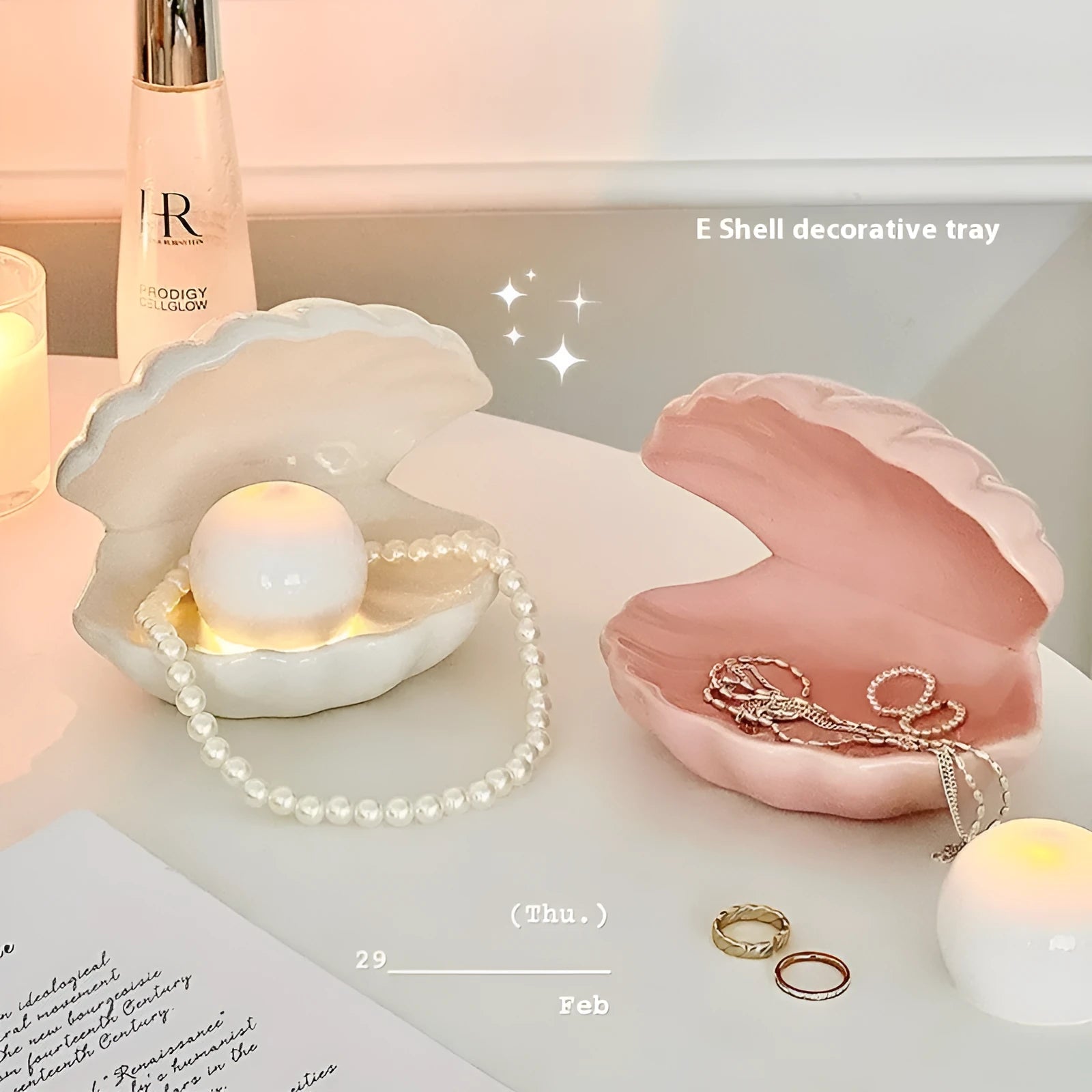 Yellow porcelain storage box tray with optional night light in modern simplicity design