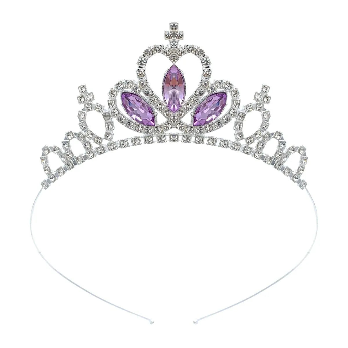 Girl's alloy princess crown with electroplated finish and crystal diamond decorations