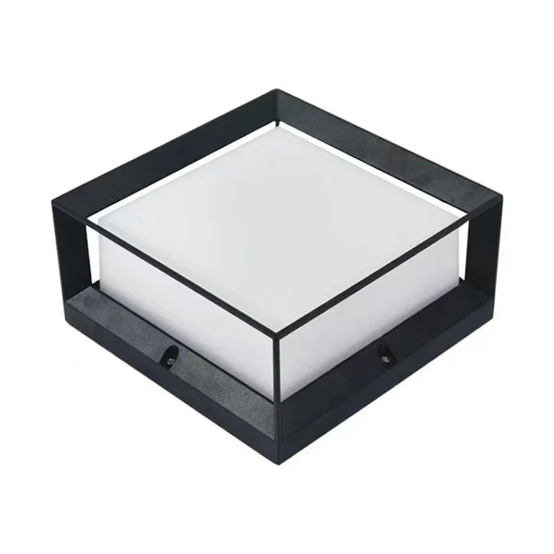 Silver aluminium solar-powered LED column light for outdoor wall mounting.