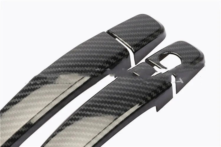 Carbon fibre pattern ABS plastic door handle cover for Opel Vauxhall Astra.