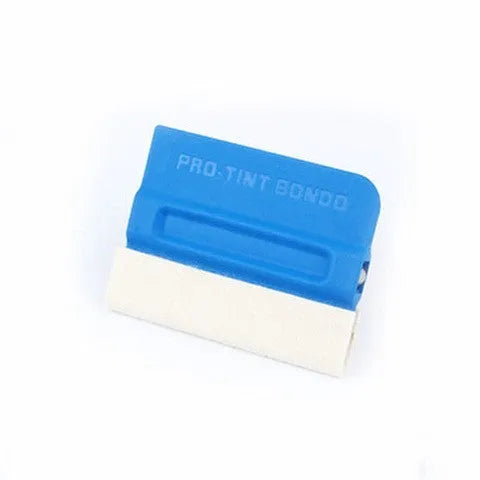 Car film scraper tool with ABS handle and four coloured scraping pads for vehicle wrap application.