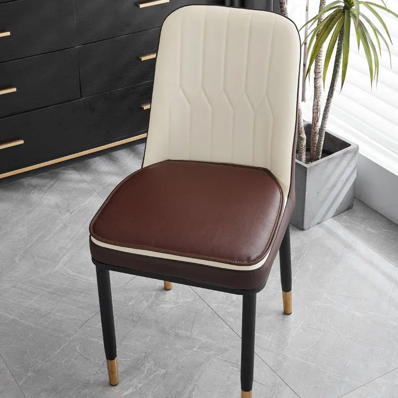 Leather horseshoe-shaped seat cushion in solid colour with non-slip design for chairs