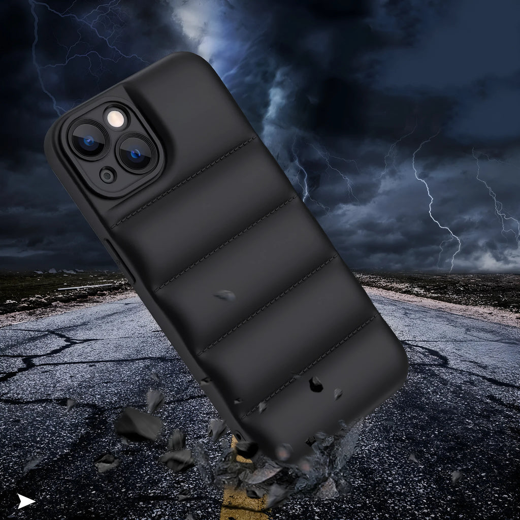Down jacket TPU mobile phone case back cover for Apple iPhone in solid colour