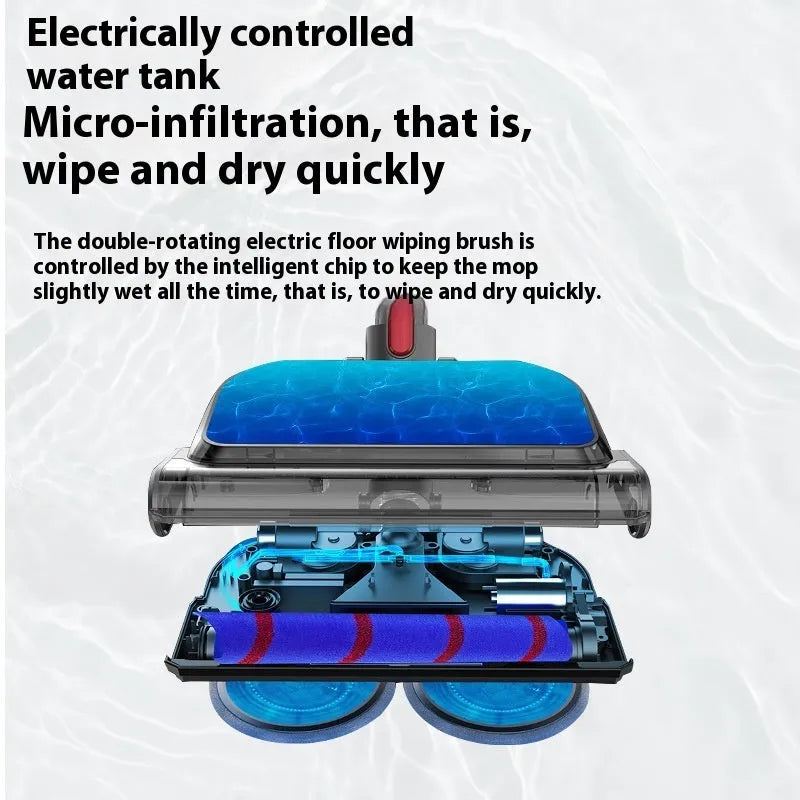 50W electric mop head floor brush accessory for vacuum cleaner with triple function design for large homes
