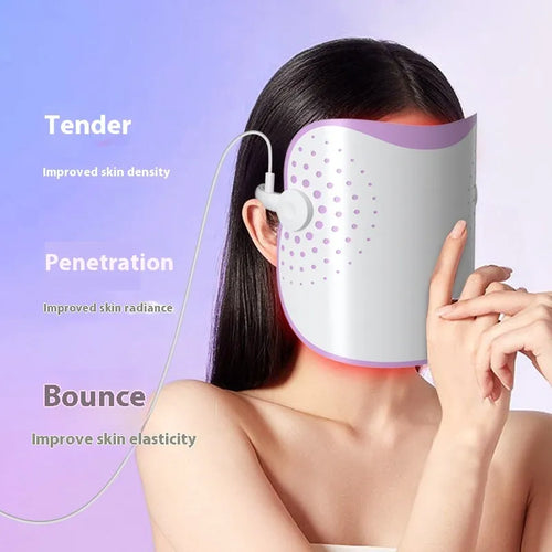 White and purple photon IPL beauty mask device with colour light function