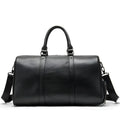 Men's leather tote bag in black and coffee colours showing 44cm and 55cm size options