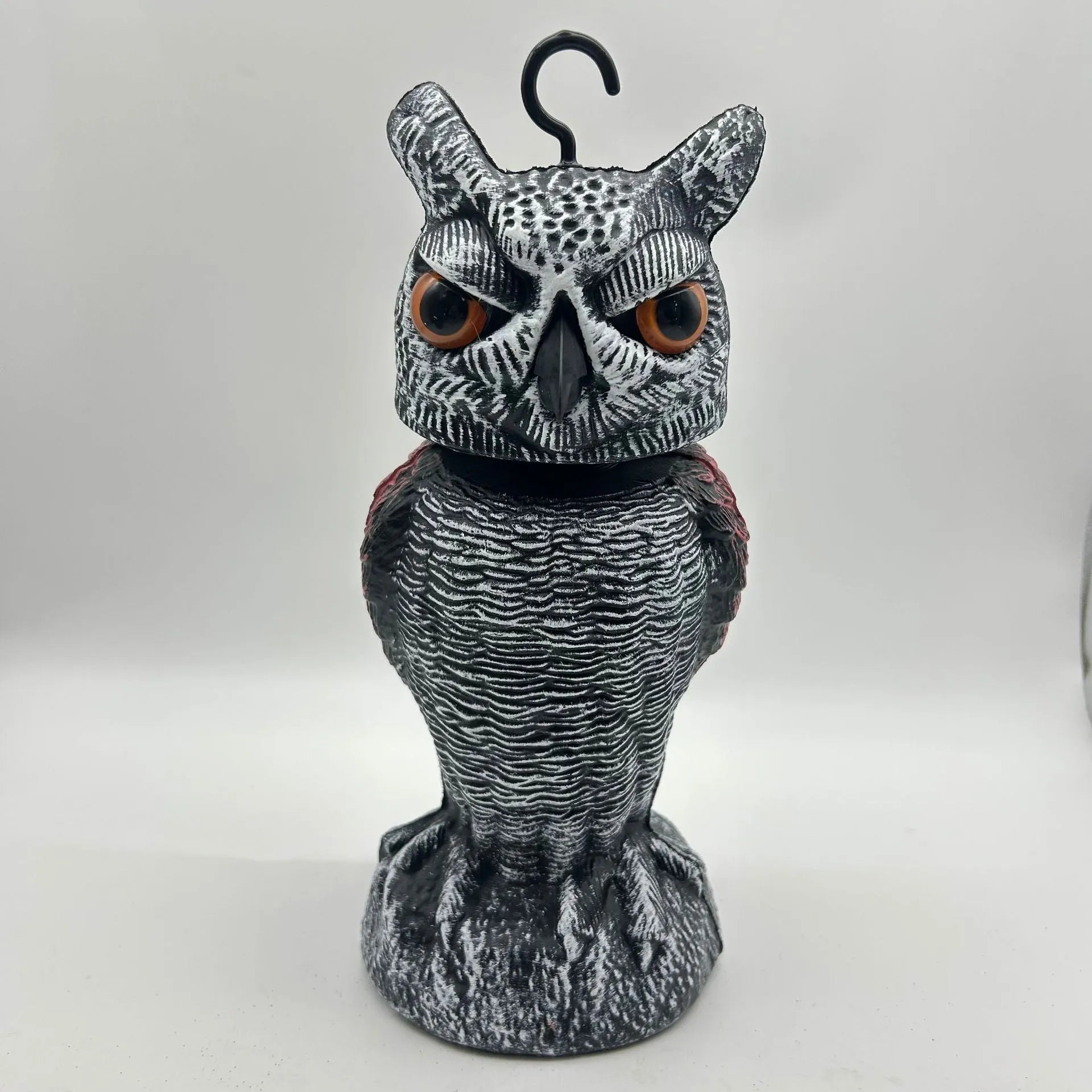 Artificial owl bait ornament with shaking head design for outdoor bird deterrent