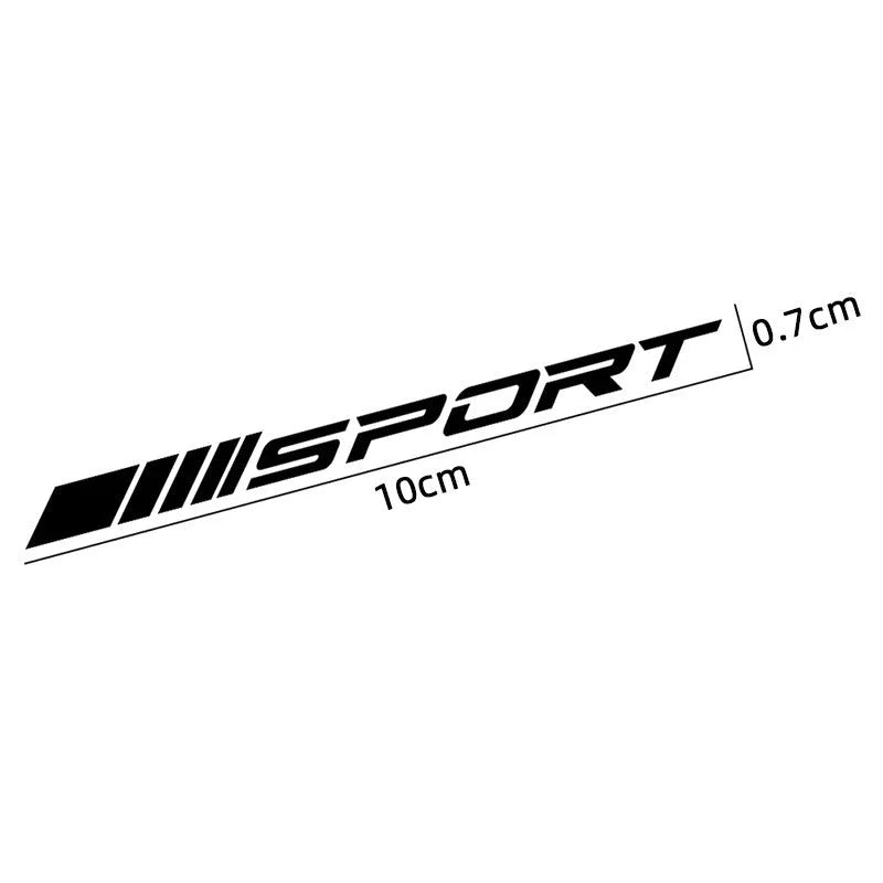 PET car rim stickers with hollow sports design in black, red, and white colours