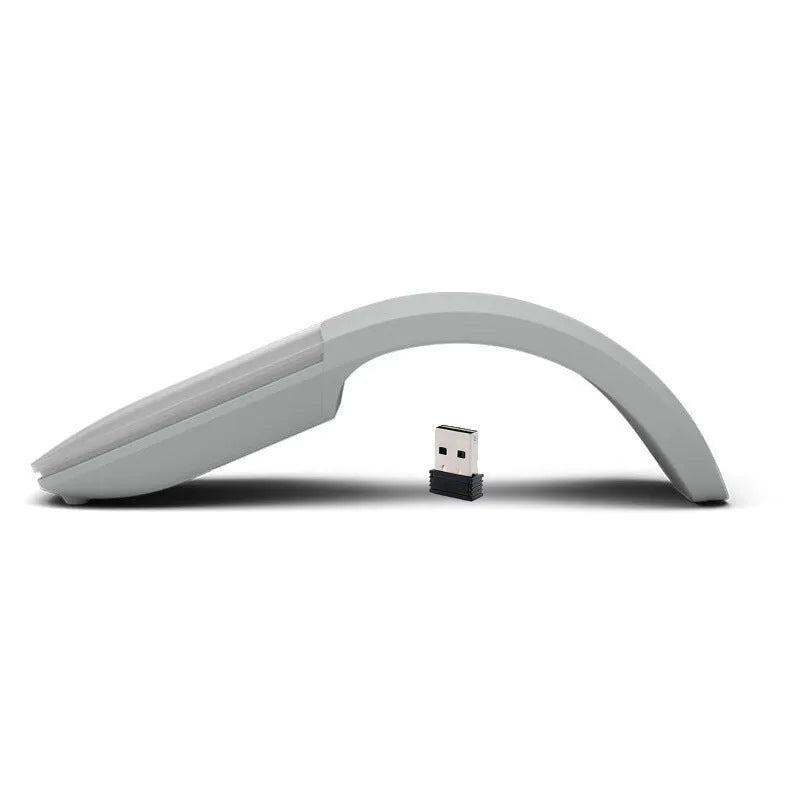 Folding Bluetooth touch wireless mouse shown open and closed with black, white, blue, green colour options