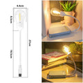 USB rechargeable folding night light with tungsten S14 bulb showing warm white illumination
