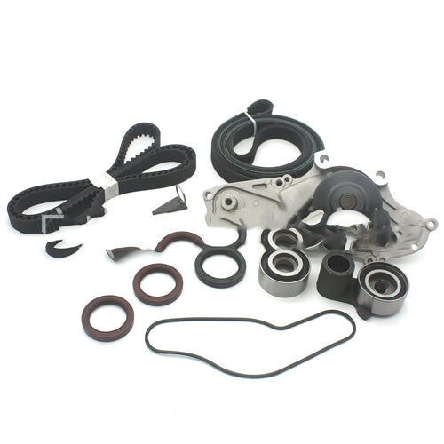 Metal belt and water pump assembly component measuring 28 by 18 by 16 units.