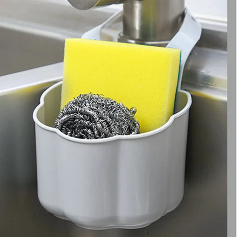 Nordic style plastic sink drain basket in dark blue colour measuring 20cm wide