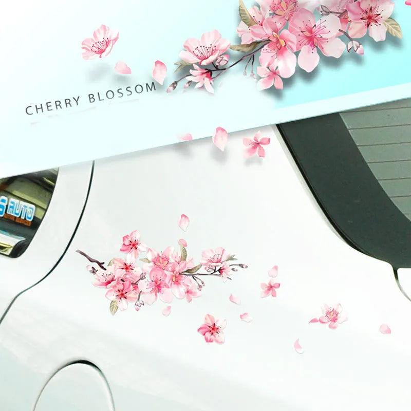 Cherry blossom flower pattern car sticker vinyl decal in two size options