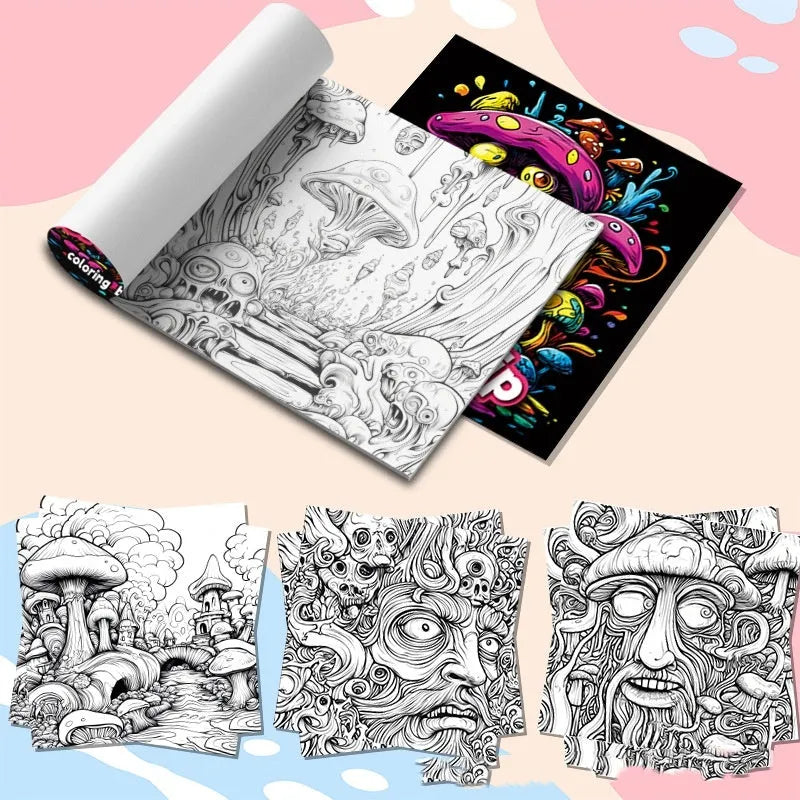 Acid tour colour creative painting book measuring 200mm in length with paper construction