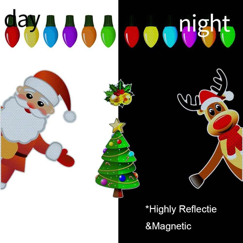 Medium-sized cartoon Christmas elk magnetic decoration sticker for car in RFM025 colour.