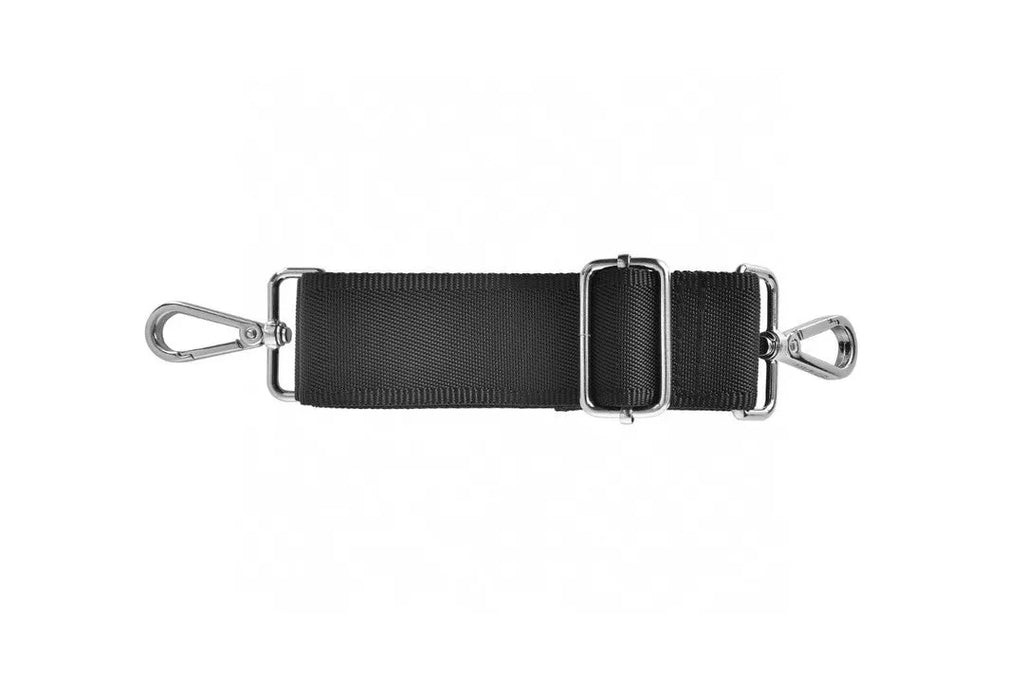 Black Oxford cloth laptop rucksack with multiple pockets and a lock, shown fitting a 15.6-inch laptop.