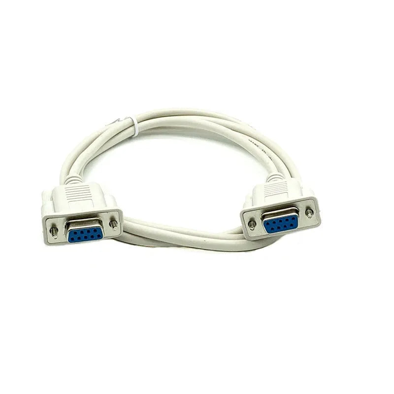 Milky white RS232 serial cable with DB9 female connectors on both ends