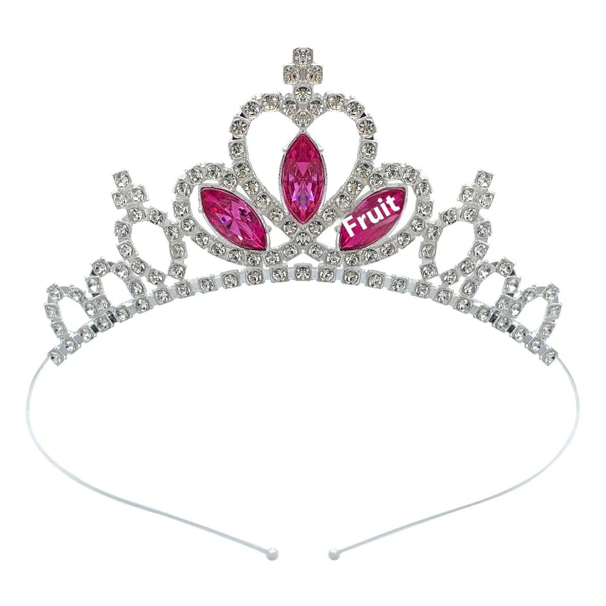 Girl's alloy princess crown with electroplated finish and crystal diamond decorations