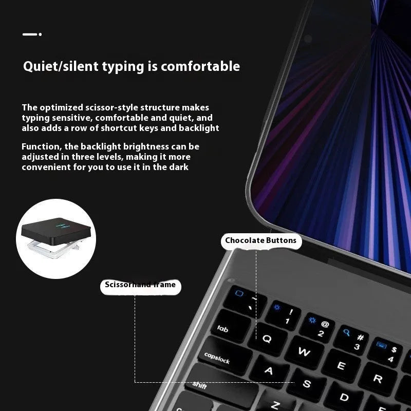 Suspension Magic Control magnetic Bluetooth keyboard case attached to an iPad Pro in black colour.