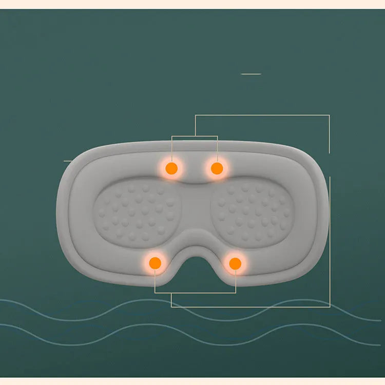 Pink or green portable eye SPA massage goggles on a grey background