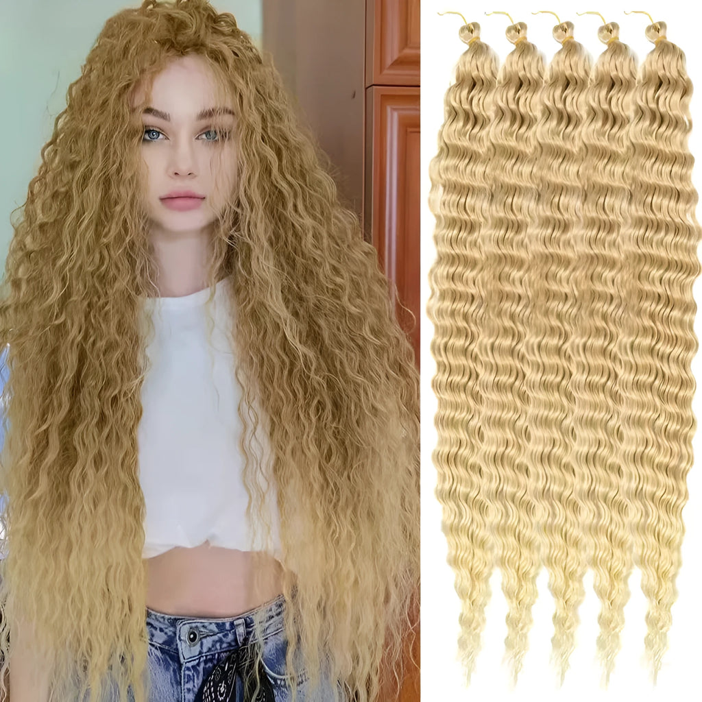 European American style synthetic wig with 32-inch length, available in multiple colours