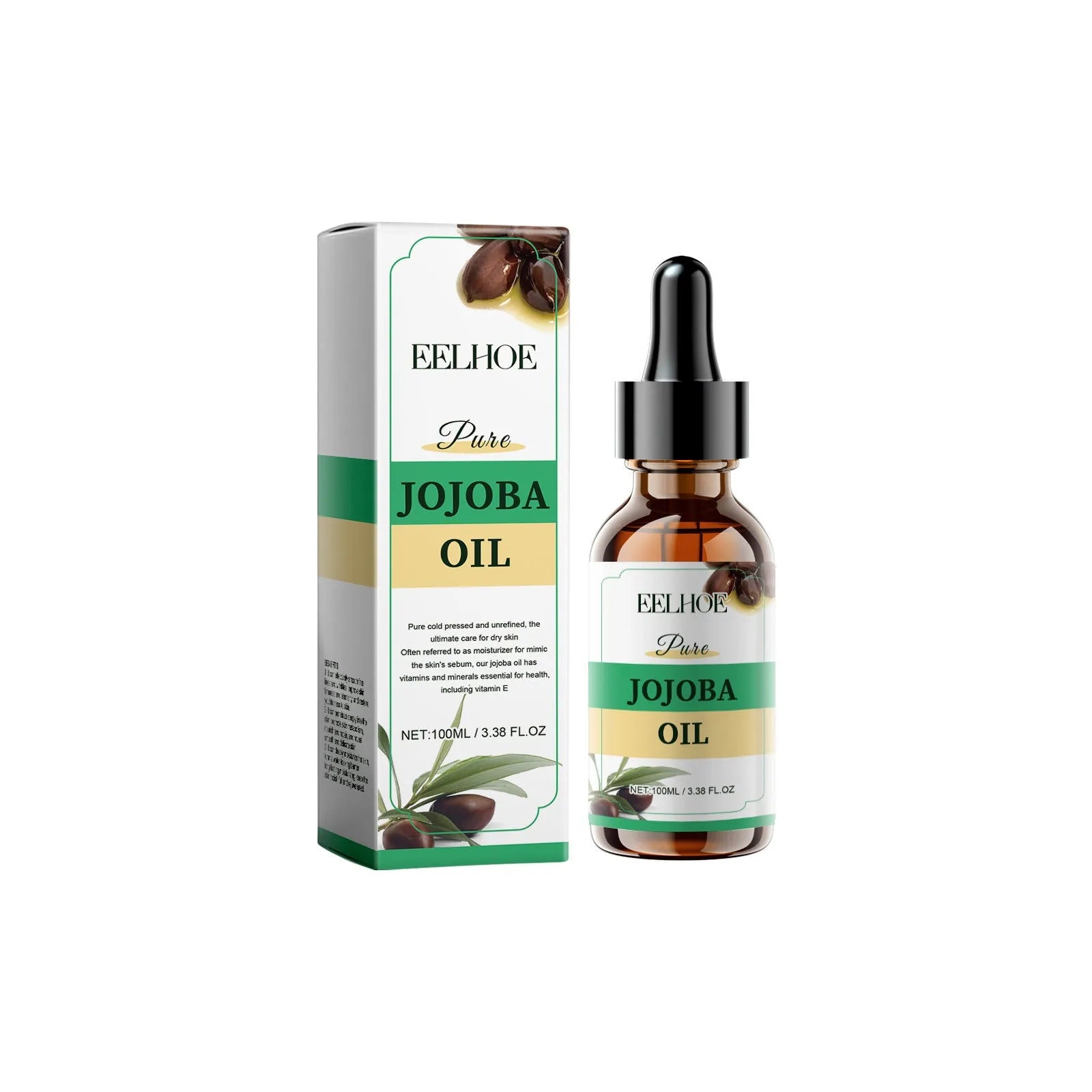 100ml organic jojoba facial oil in glass bottle for firming and moisturising skin