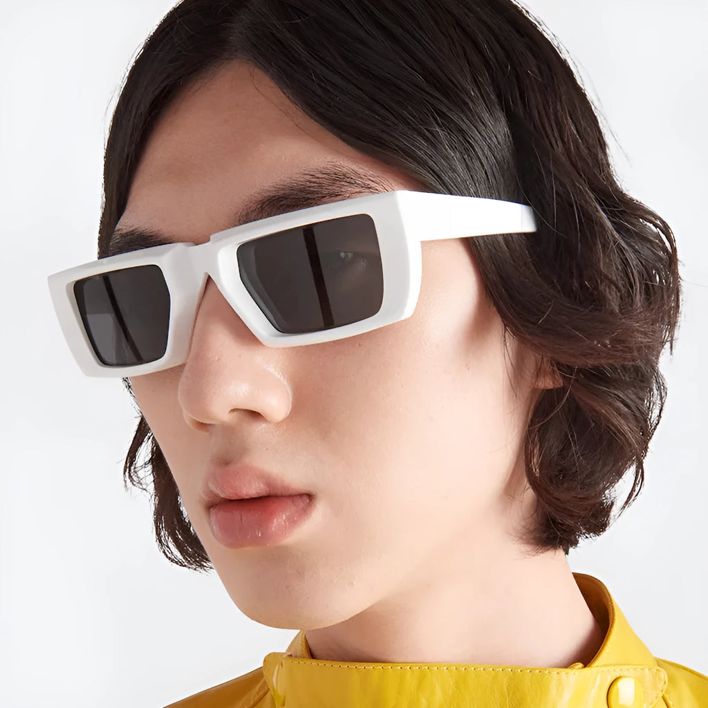 Y2K special-shaped sunglasses with UV400 protection in multiple frame and lens colour combinations