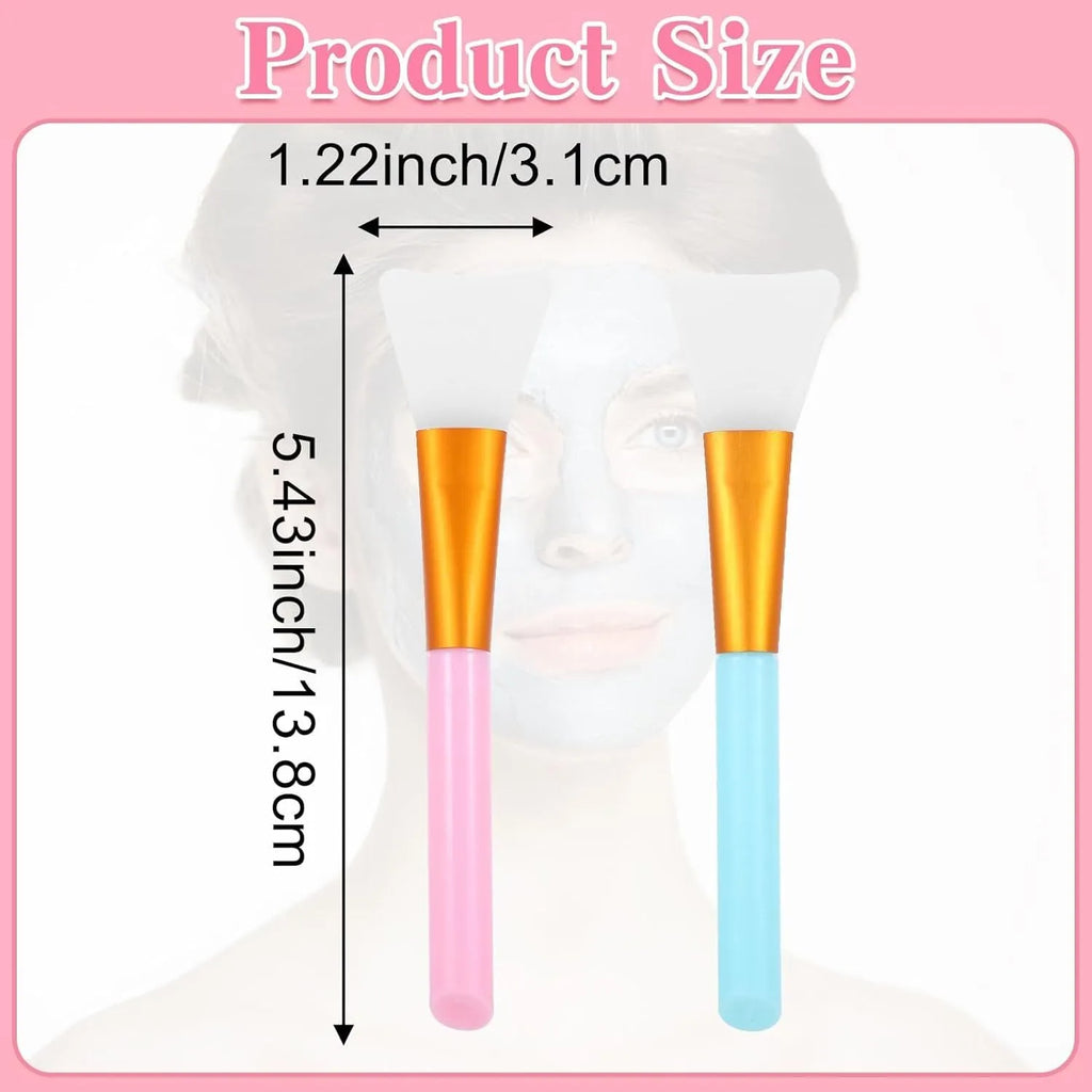 Silicone face mask applicator spatula in six colour options for clay mud and skincare application