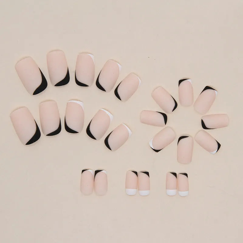 Black and white frosted nail art stickers with mandarin duck colour pattern design