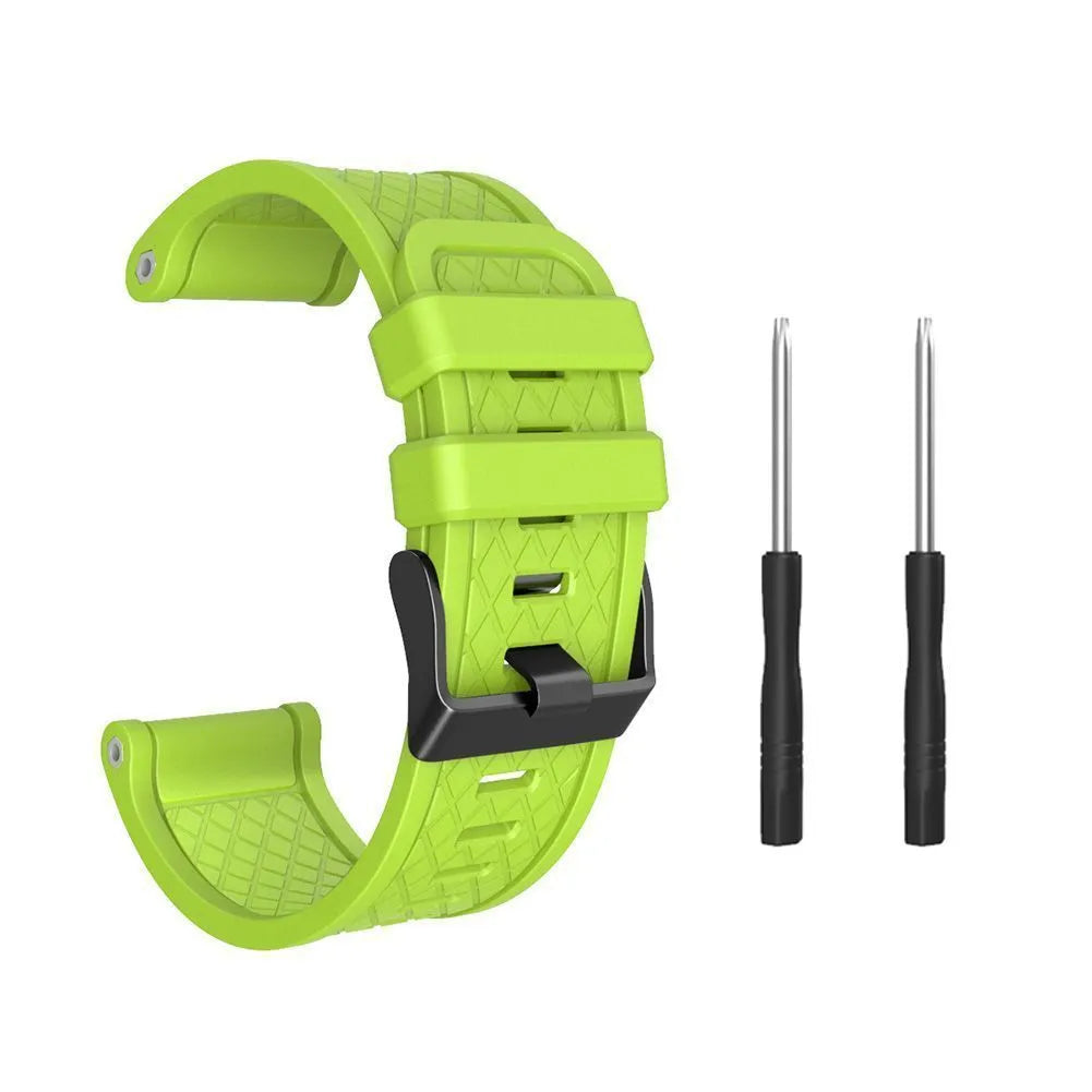 Black silicone watch strap with stainless steel watch-button for Jiaming 26mm watches