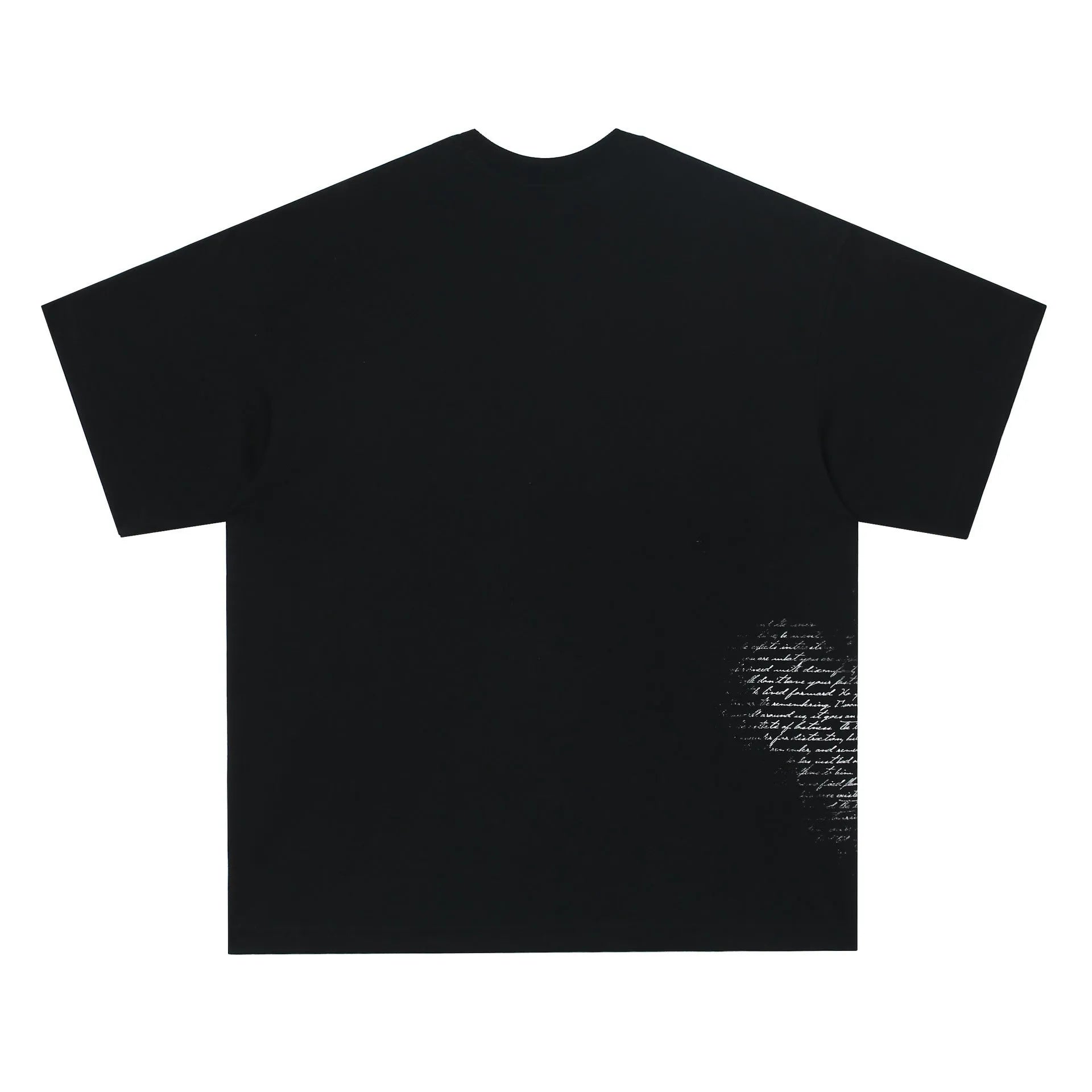 Black and white pure cotton t-shirt with retro hip hop gothic letter print for teenagers.