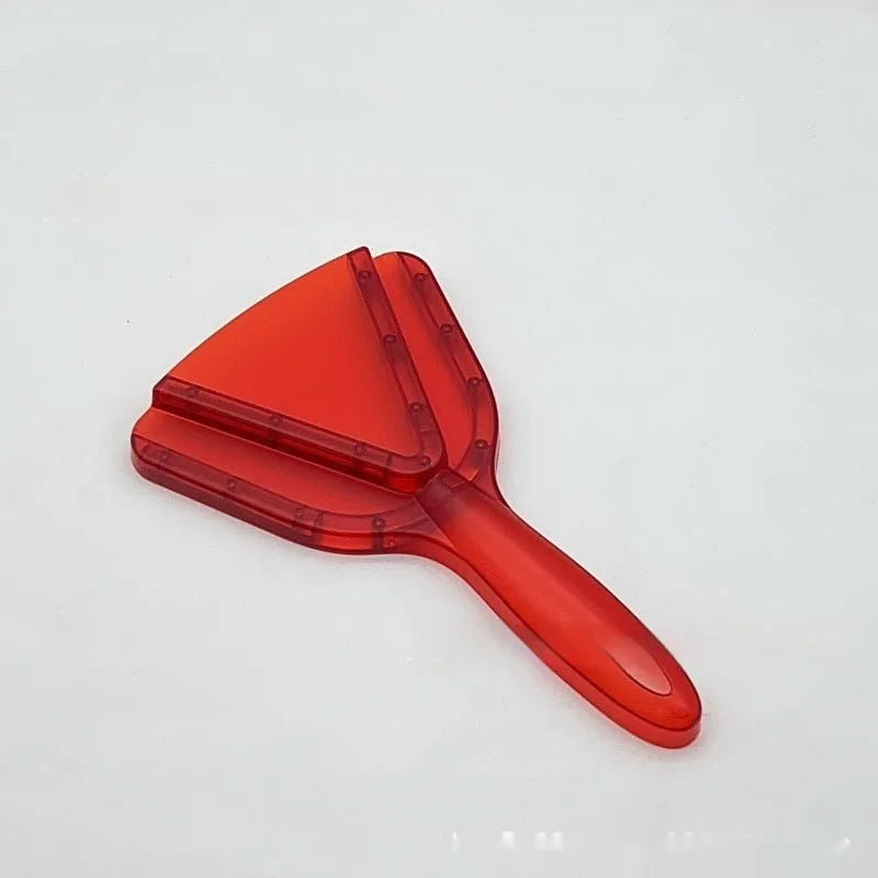 Red and grey adjustable telescopic can opener and bottle opener tool with non-slip handles on a white background.