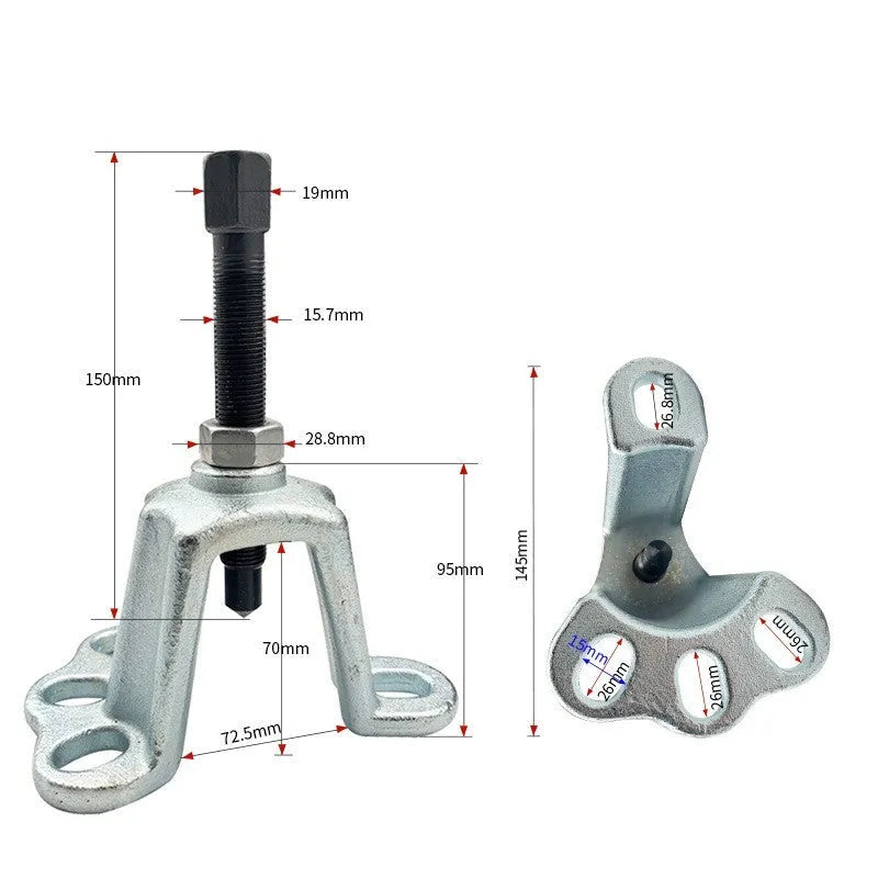 Chrome vanadium steel brake drum removal tool for motorcycles and cars in three style variants.