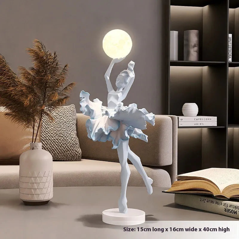 Small resin night lamp ornament with USB charging in four colour options
