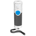 White handheld ultrasonic dog trainer and bark-stop device on a plain background.