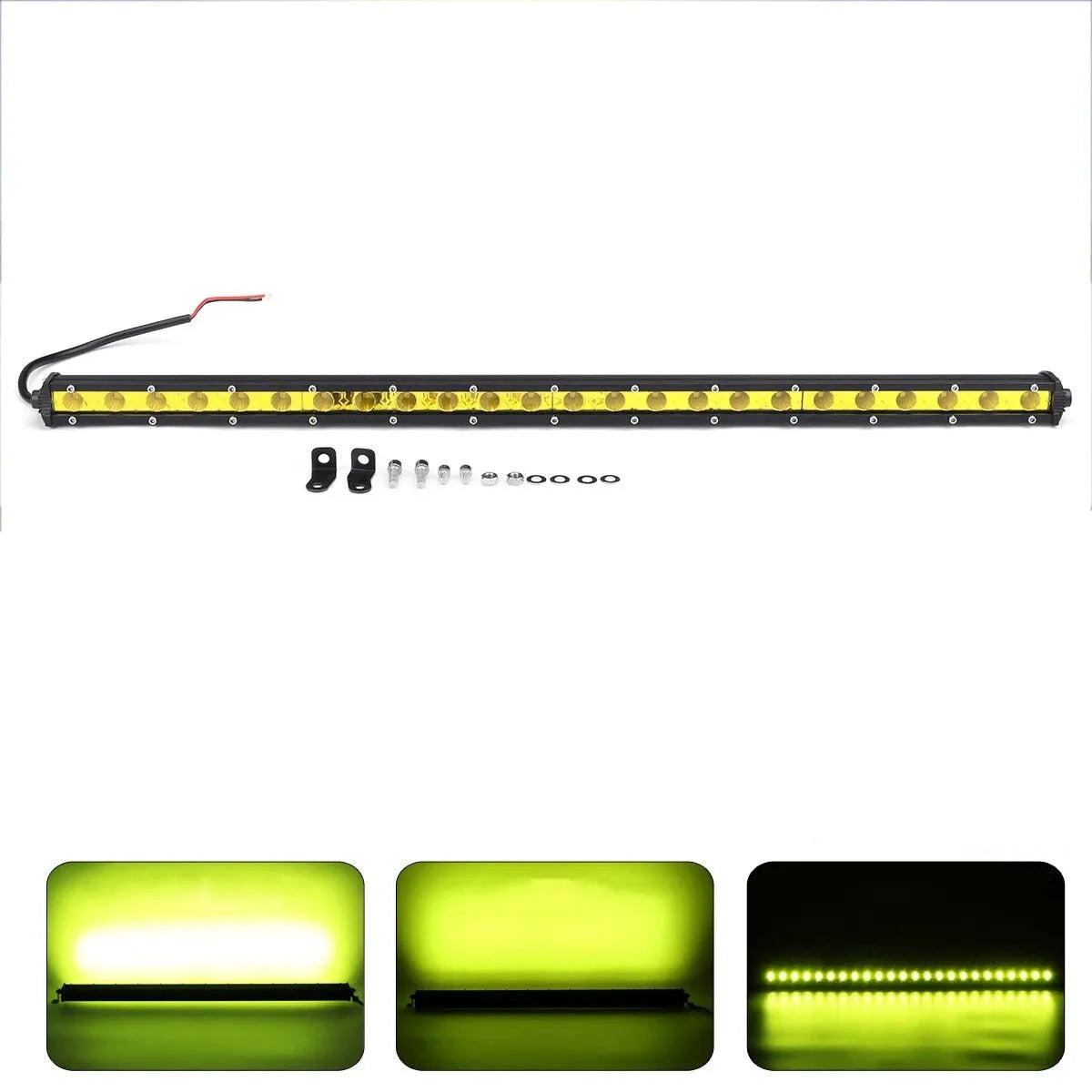 25-inch long single row aluminium LED light bar for cars with mounting brackets