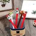 Christmas gel pen with cute cartoon design, plastic body, 17cm length, random mixed colour