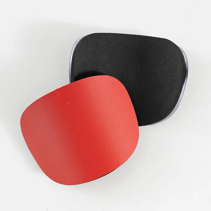 PU mini shin guards for football and sports in black, white, red, and blue colours.