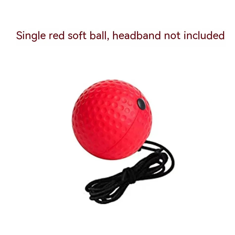Boxing reaction ball set with multiple coloured balls and adjustable headbands for head-mounted training