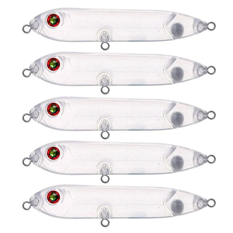 Transparent 9.5cm DIY fishing lure blank body with 7mm eye socket for custom bait making