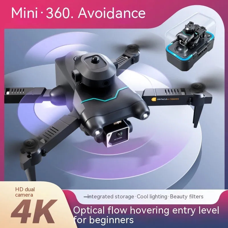 S96-black four-axis aerial photography drone with dual cameras and obstacle avoidance system