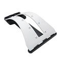 Portable lumbar massage spine stretching support cushion white and black with dimensions 40x25.5x5CM