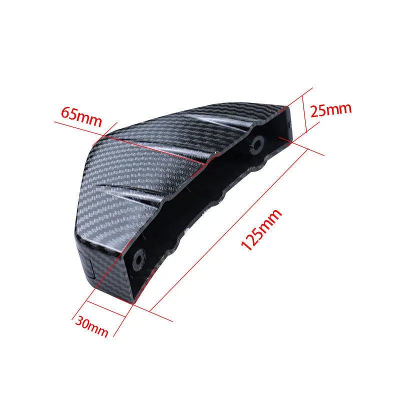 Black triangular ABS rear spoiler lip for automotive chassis, 15cm length