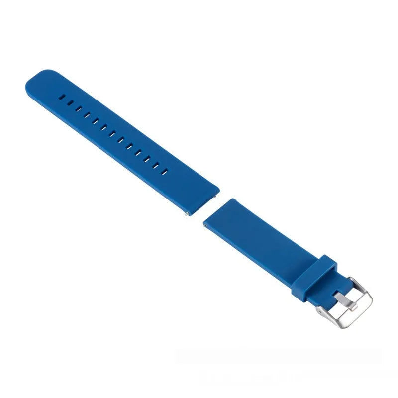 Solid colour silicone replacement strap for Garmin Forerunner 245 watch on a grey background.