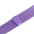 Stainless steel watch replacement strap in silver, shown next to black, gold, and rose gold options.