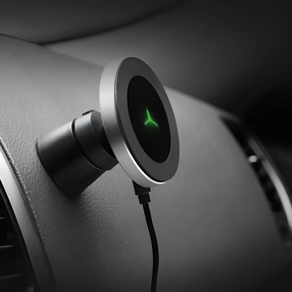Magnetic car wireless charger with 10W fast charging and phone holder