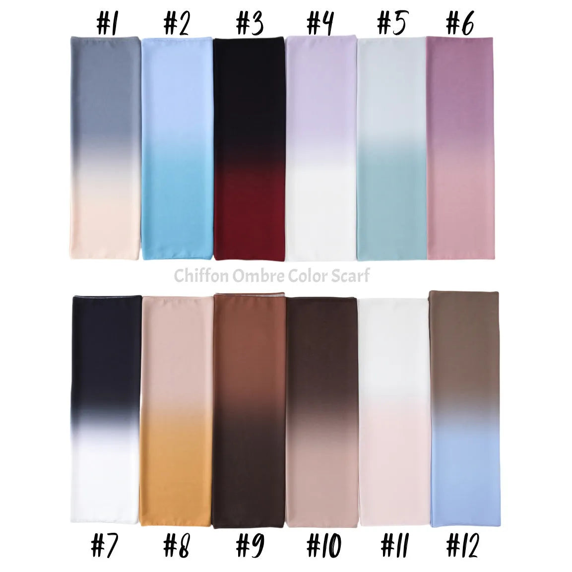 Long lightweight chiffon scarf with bubble towel texture draped to show its length and soft drape.