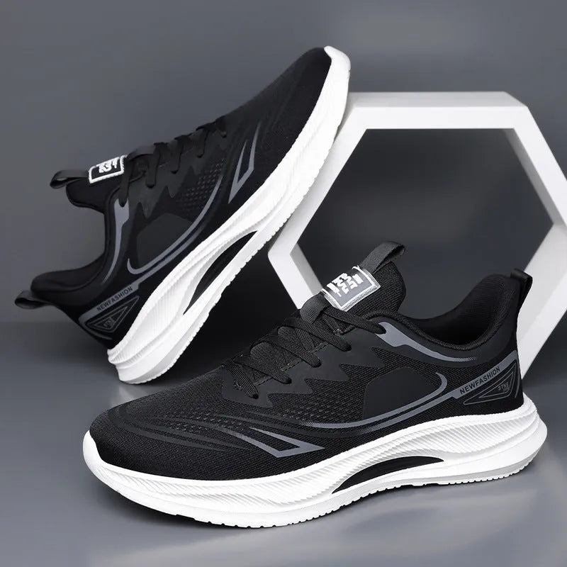 Men's casual summer shoes with breathable mesh upper and rubber sole
